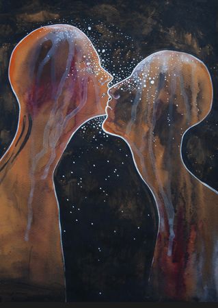 Елизавета Журавлева (Авторская графика - 
                  30.3 x 45.4 см) Портрет влюбленных…