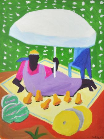Любовь Лисицына (Картина, живопись - 
                  80 x 120 см) Продавец фруктов