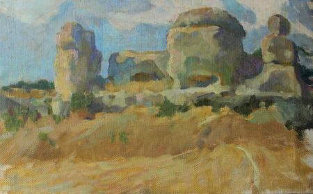 Алина Коршункова (Картина, живопись - 
                  44 x 28 см) Крым, Каралезские сфинксы