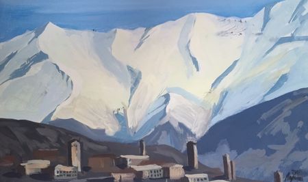 Кристина Ларина (Картина, живопись - 
                  36.5 x 21.5 см) Сванетия
