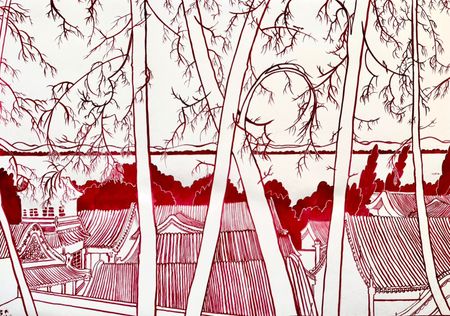 Анна Филиппова-Широкая (Авторская графика - 
                  84.1 x 59.4 см) Летний дворец. Пекин