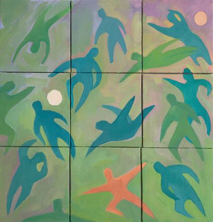 Анастасия Лимонова (Картина, живопись - 
                  30 x 30 см) Игра в футбол