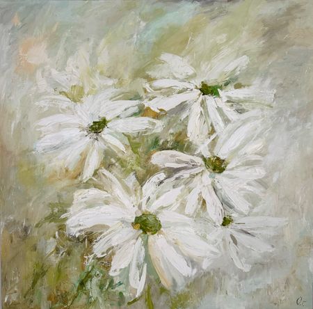 Оксана Горбунова (Картина, живопись - 
                  100 x 100 см) Танец хризантем