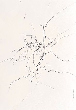 Екатерина Лаптева (Авторская графика - 
                  39 x 51 см) Разговор с ветром