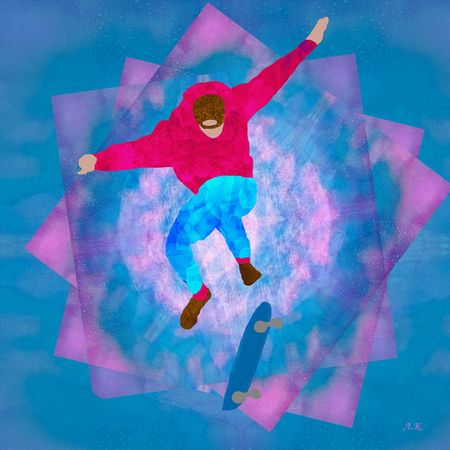 Лариса Корж (Графика цифровая (принты) - 
                  30 x 30 см) В прыжке