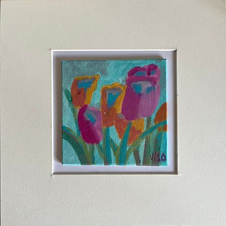 Нисо Атаханова (Авторская графика - 
                  22 x 22 см) Букет