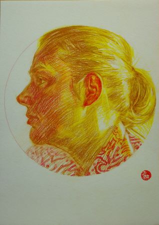 Алан Хатагты (Авторская графика - 
                  30 x 42 см) Аллегорическое тондо