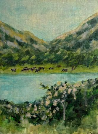 Виктория Зарецкая (embrassé par la muse) (Авторская графика - 
                  18 x 24 см) Долина