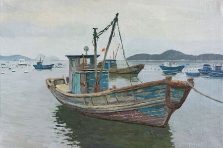 Николай Водолазский (Картина, живопись - 
                  90 x 60 см) Старая шхуна