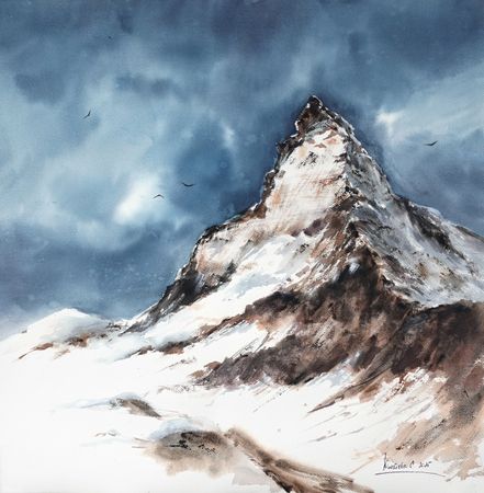 Светлана Юматова (Авторская графика - 
                  61 x 61 см) Маттерхорн