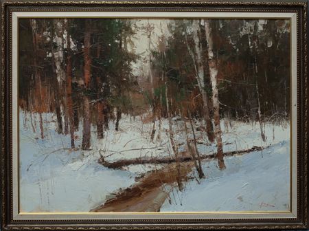Евгений Бурцев (Картина, живопись - 
                  70 x 50 см) В весеннем лесу