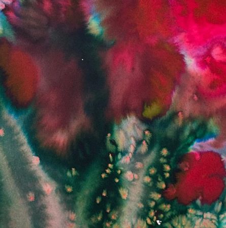 Анастасия Попова (Авторская графика - 
                  40 x 40 см) Красные цветы