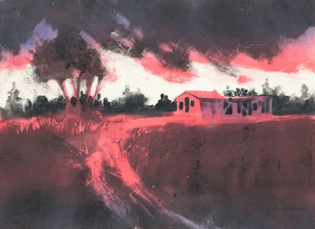 Ольга Безлепкина (Графика печатная - 
                  70 x 50 см) Ферма