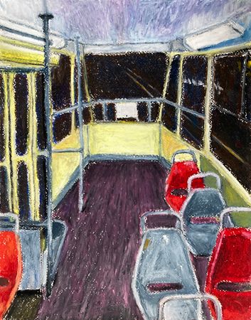 Алексей Яковлев (Авторская графика - 
                  28 x 35.5 см) Последний трамвай