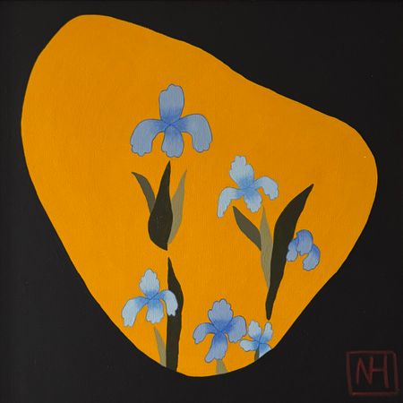 Наташа Хегай (Картина, живопись - 
                  33 x 33 см) Ирисы