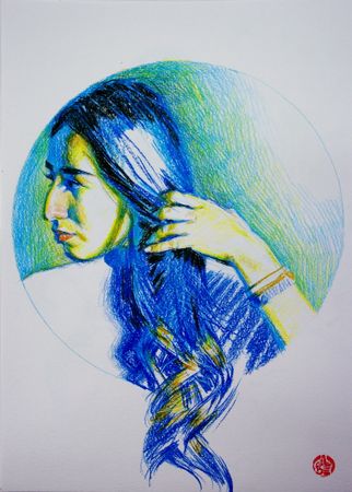 Алан Хатагты (Авторская графика - 
                  29 x 42 см) Аллегорическое тондо