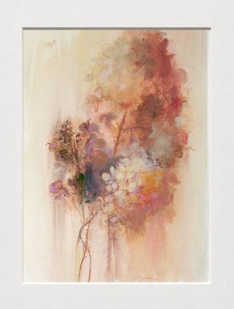 Oксана Шульга (Авторская графика - 
                  40 x 50 см) Розовая гортензия