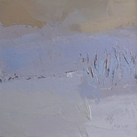 Андрей Шенгелия (Авторская графика - 
                  13.5 x 13.5 см) За туманом