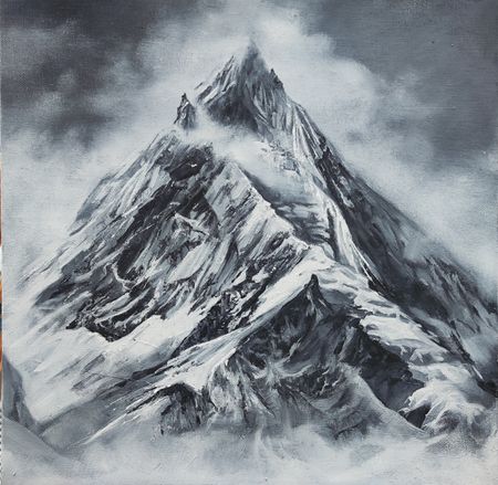 Мила Bezú (Авторская графика - 
                  30 x 30 см) Mountain black and white