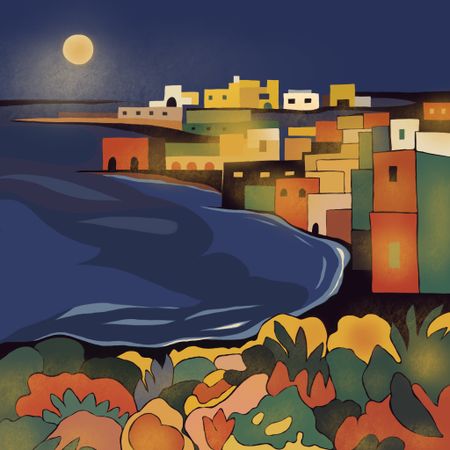Нина Цориева (Картина, живопись - 
                  70 x 70 см) Морской пейзаж