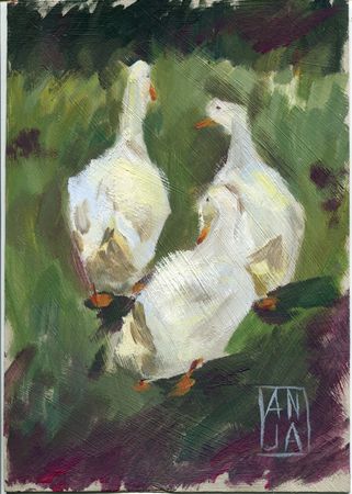 Анна Рудько (Авторская графика - 
                  19 x 28 см) Afternoon Gossip