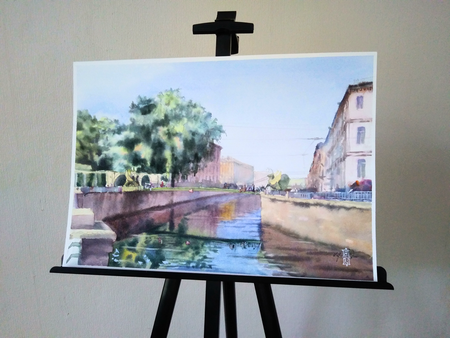 Александр Кормилицын (Авторская графика - 
                  42 x 30 см) Банковский мост