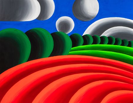 Олег Хвостов (Авторская графика - 
                  47 x 37 см) Пейзаж