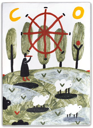 Лена Романовская (Картина, живопись - 
                  13 x 18 см) Спутник Земли