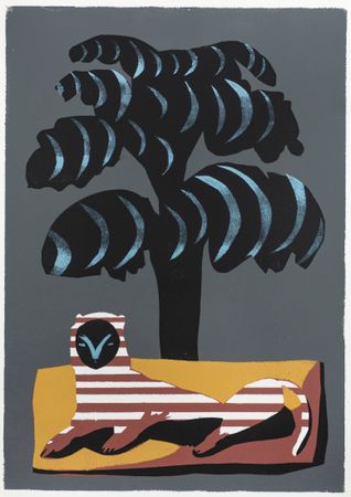 Александр Бирук (Авторская графика - 
                  30 x 40 см) Дикий зверь отдыхает