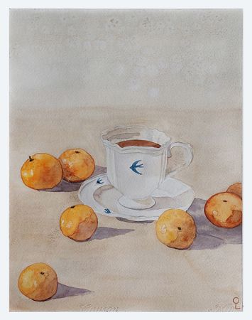 Оливия Лем (Авторская графика - 
                  30 x 38 см) Кружка с мандаринами