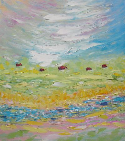 Андрей Шенгелия (Картина, живопись - 
                  80 x 90 см) Деревенская весна