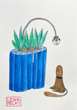 Леша Мелки (Авторская графика - 
                  21 x 29.7 см) Без названия