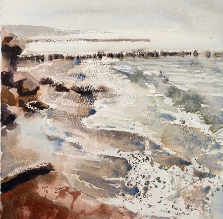 Юлия Третьякова (Авторская графика - 
                  25 x 25 см) Жизнь моря