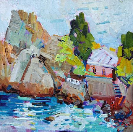 Олеся Лишаева (Картина, живопись - 
                  30 x 30 см) В Гурзуфе