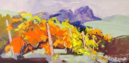 Олеся Лишаева (Картина, живопись - 
                  100 x 50 см) Песня желтых виноградников