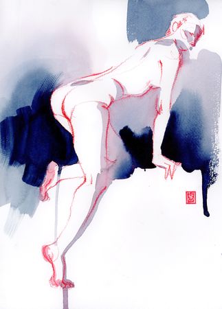 Виктория Севастьянова (Авторская графика - 
                  27 x 39 см) Nude life drawing 079