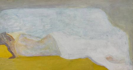 Мария Попова (Картина, живопись - 
                  47 x 25 см) Из серии "Постели" №1