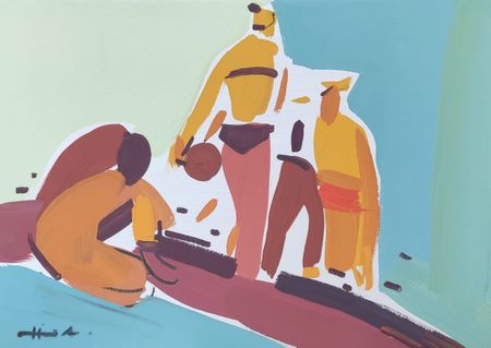 Алексей Ланцев (Картина, живопись - 
                  62 x 42 см) Открываем купальный сезон