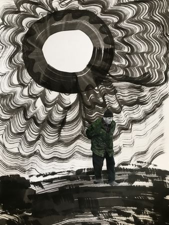 Иван Симонов (Коллаж / ассамбляж - 
                  42 x 60 см) Старик и солнце