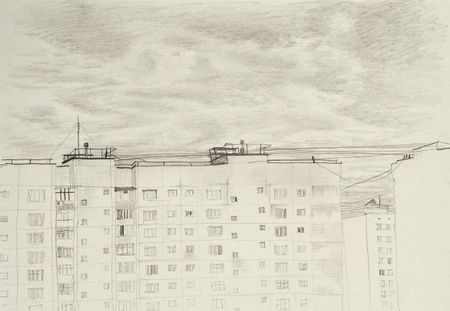 Евгения Крутова (Авторская графика - 
                  29.5 x 21 см) Ничего не происходит