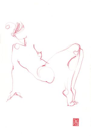 Виктория Севастьянова (Авторская графика - 
                  19 x 28 см) Nude life drawing 031