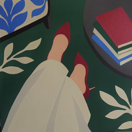 Нина Цорити (Картина, живопись - 
                  80 x 80 см) Серия "Книголюб"