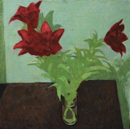 Настя Литецких (Картина, живопись - 
                  40 x 40 см) Красные лилии