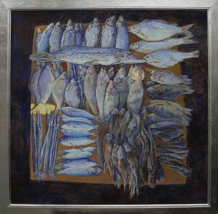 Евгений Ковальчук (Картина, живопись - 
                  110 x 110 см) Мы на солнышке лежим