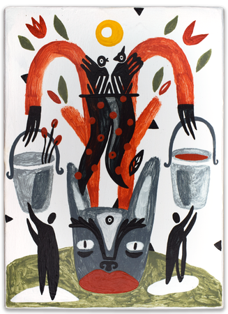 Лена Романовская (Картина, живопись - 
                  13 x 18 см) Аквадискотека