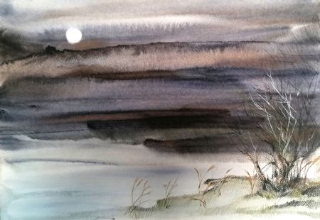 Юлия Куртова (Авторская графика - 
                  59 x 41 см) Полная луна