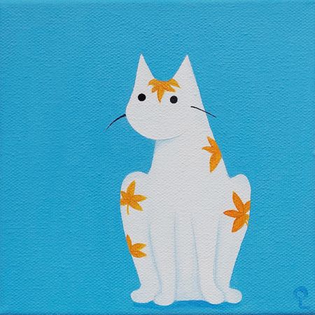 Оливия Лем (Картина, живопись - 
                  15 x 15 см) Фиби в листиках