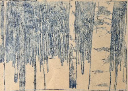 Настя Литецких (Графика печатная - 
                  24 x 18 см) Деревья. Лес