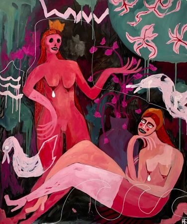 Катя Никитина (Картина, живопись - 
                  100 x 120 см) Смерть проводит экскурсию