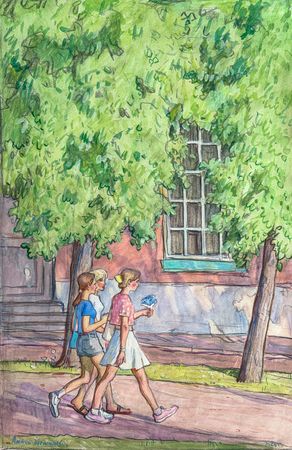 Алексей Щемелинский (Авторская графика - 
                  32 x 50 см) Незабудки